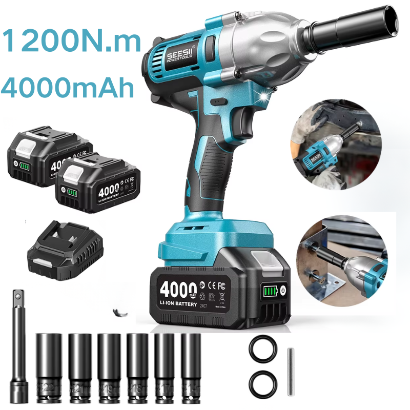 Power Tools Impact Wrench - SEESII WH710 Pro 1200Нм Бесщеточный Аккумуляторный