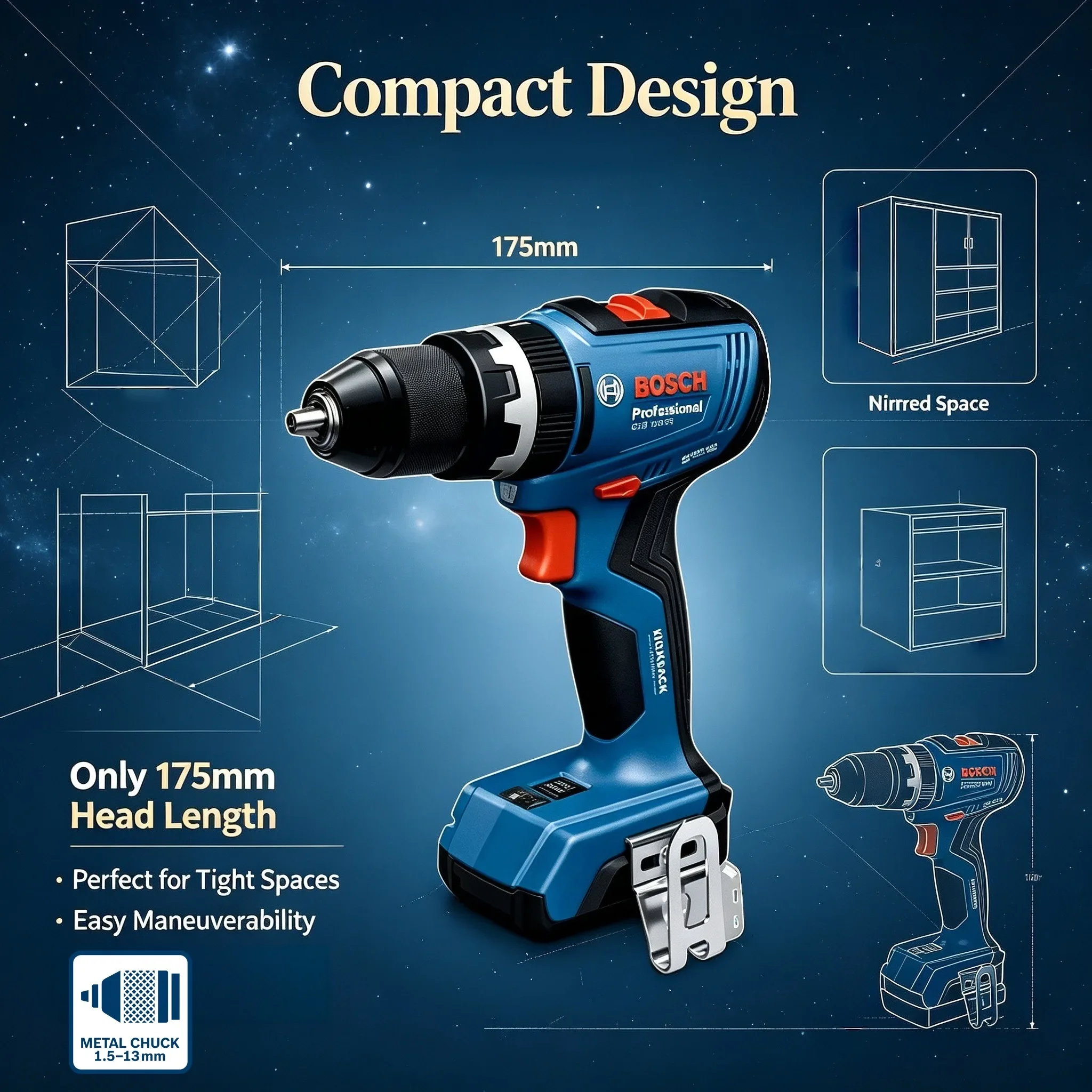 Cordless Drill Driver - Бесщеточная аккумуляторная дрель-шуруповерт BOSCH GSB 18V-65.