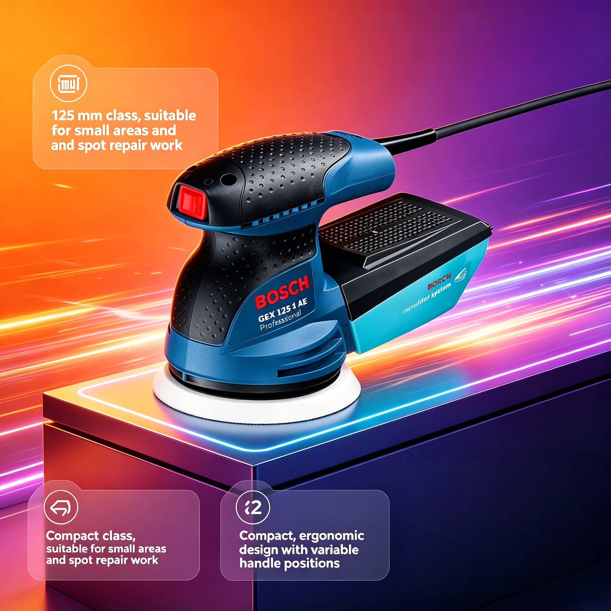 BOSCH GEX 125-1AE, 220 В, эксц – обзор и цена Power Tools Sander